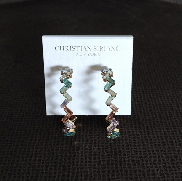 Christian Siriano Jewelry - Christian Siriano Zig Zag Hoop Earrings - NWT